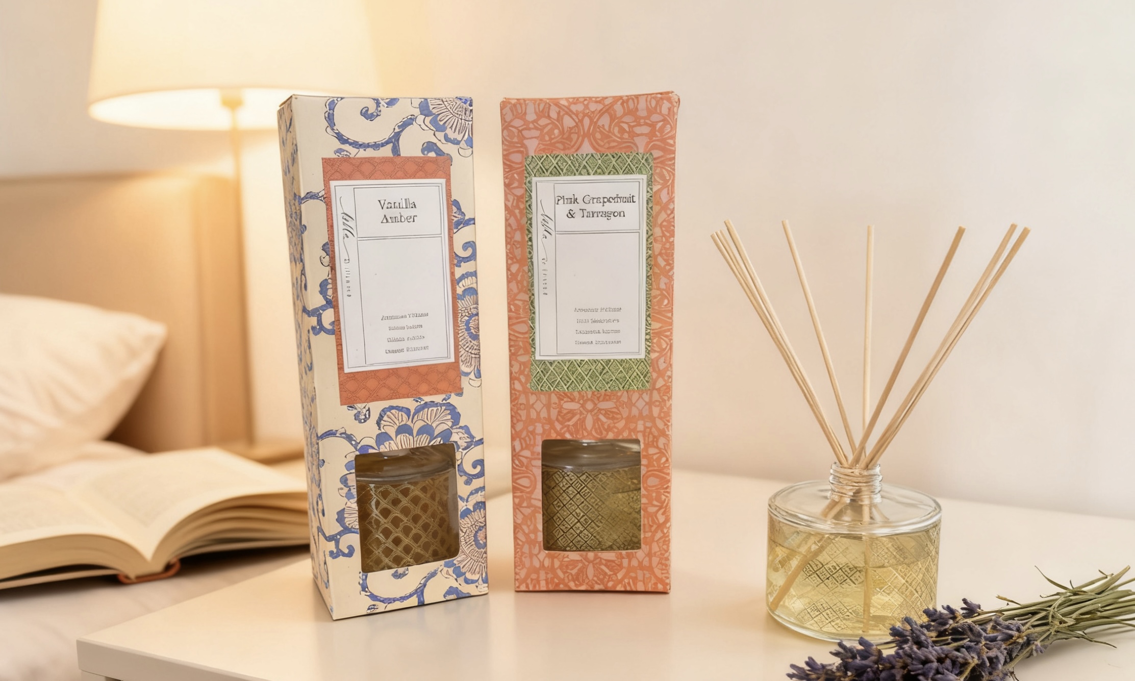 Diffuser Set - Large Decaled Glass Bottle - 150ml